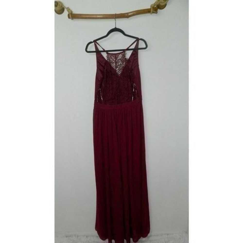 Lulus Dress Burgundy Love Spell Lace Back Maxi Dr… - image 8