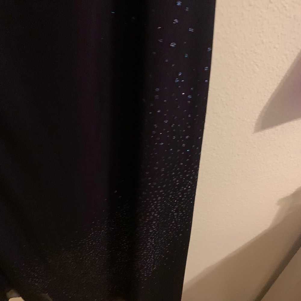 purple 90s style prom dress with sheer overlay - image 2