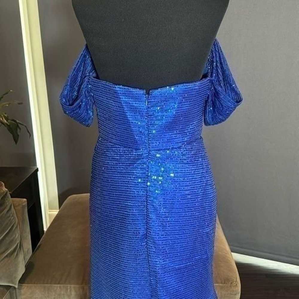 Women’s Blue Fully Sequined Off the Shoulder Prom… - image 6