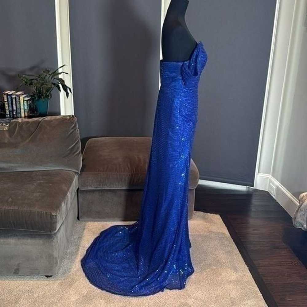 Women’s Blue Fully Sequined Off the Shoulder Prom… - image 7