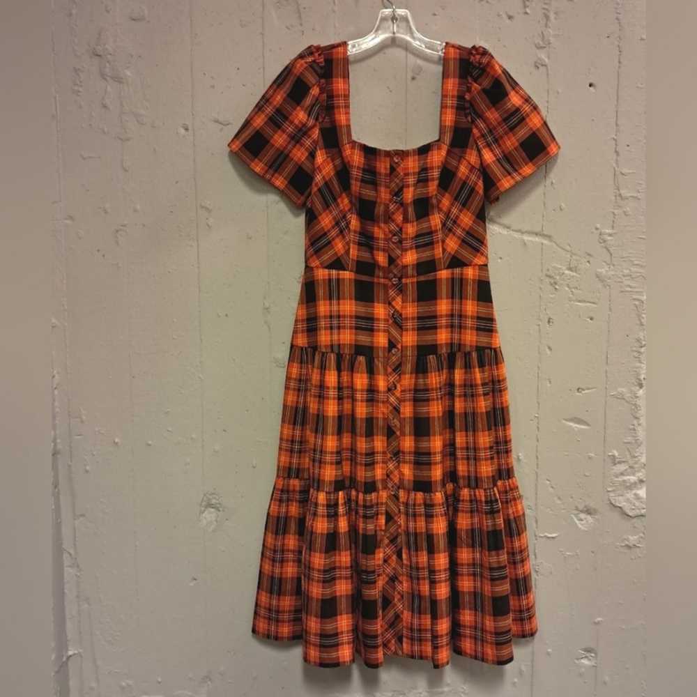 Draper James Checkered Plaid A-Line Midi Dress Si… - image 2