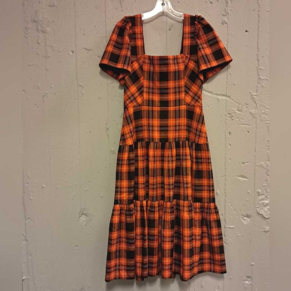 Draper James Checkered Plaid A-Line Midi Dress Si… - image 3