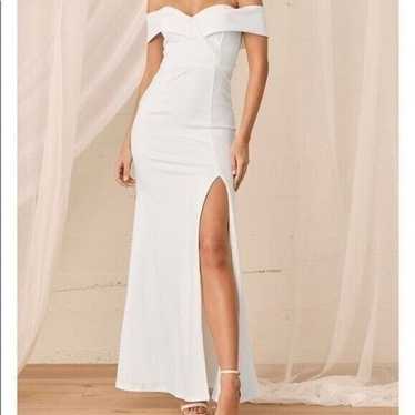 Lulu’s Dress Song of Love White Off-the-Shoulder … - image 1