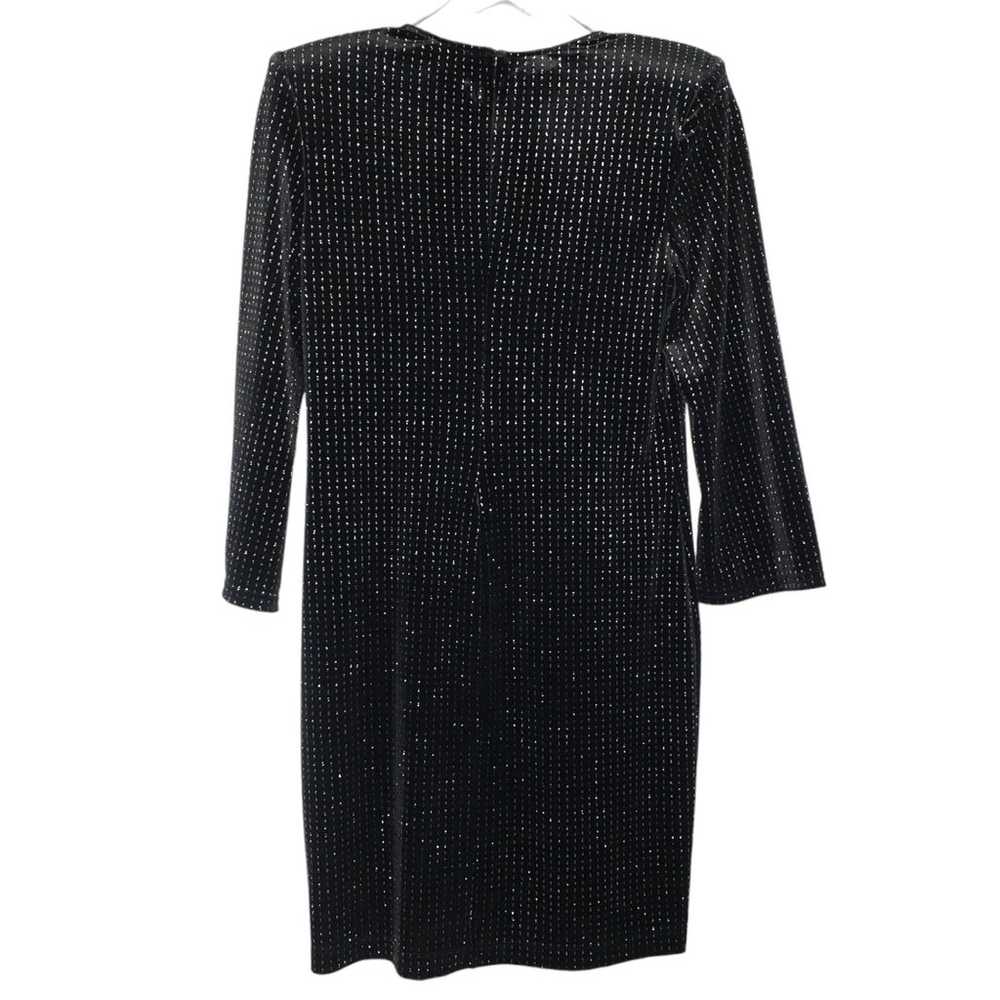 L'Agence 4 Black Silver Sparkle Eden Mini Dress V… - image 3