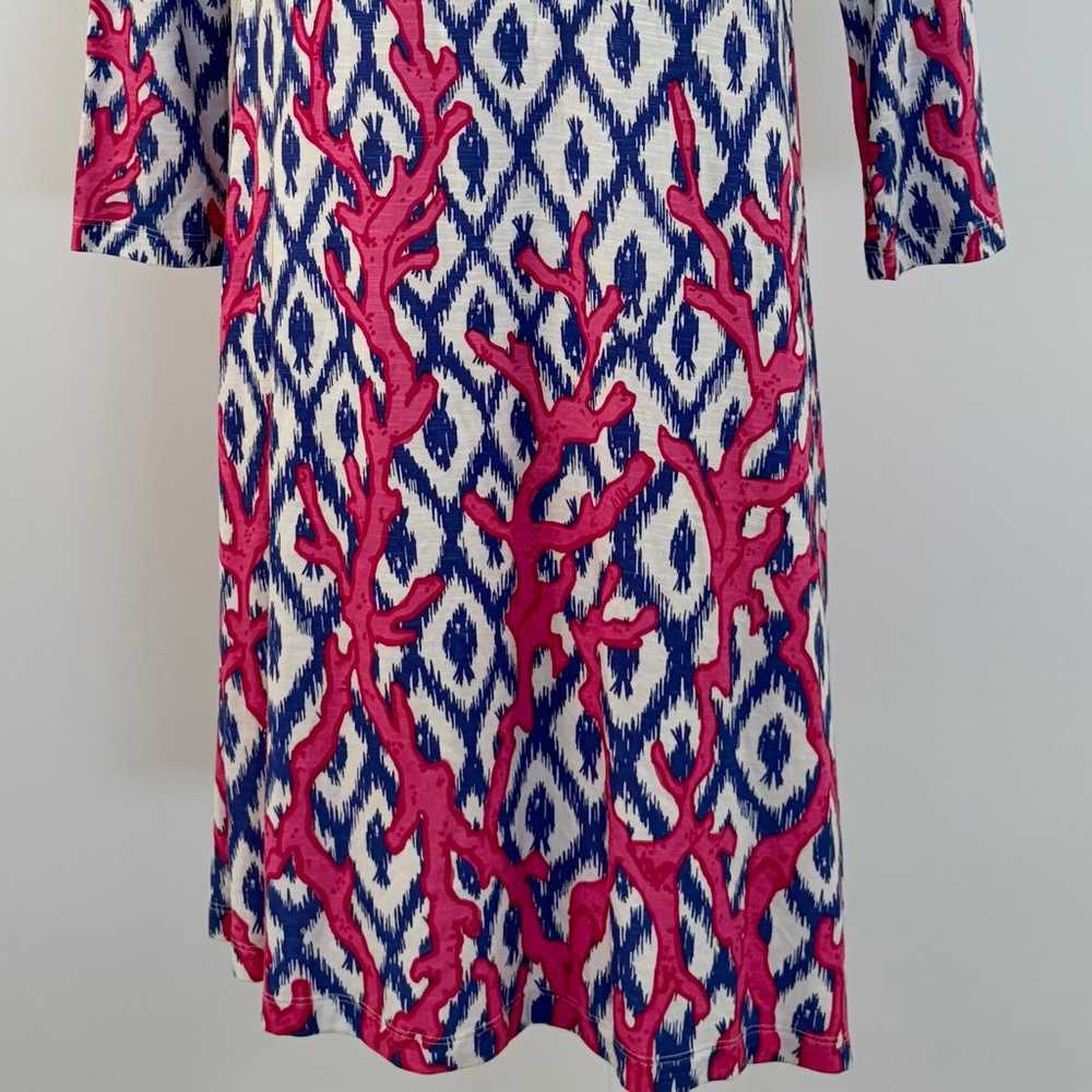 Lilly Pulitzer Swing Dress Ophelia Coral Iris Blu… - image 3