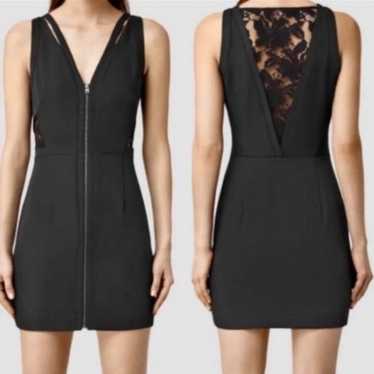 All Saints Layton Little Black Zipper Front Lace … - image 1