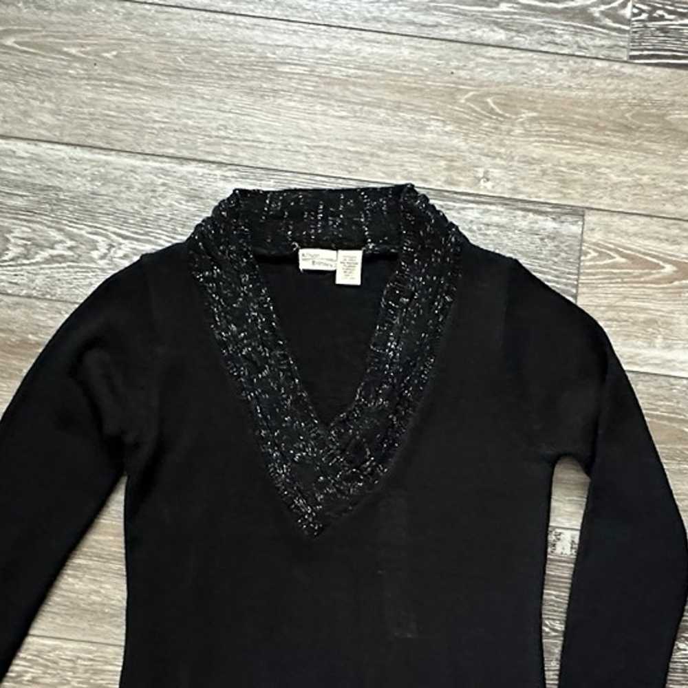 Allison Brittney Sz L Vintage Black Sweater Dress… - image 2