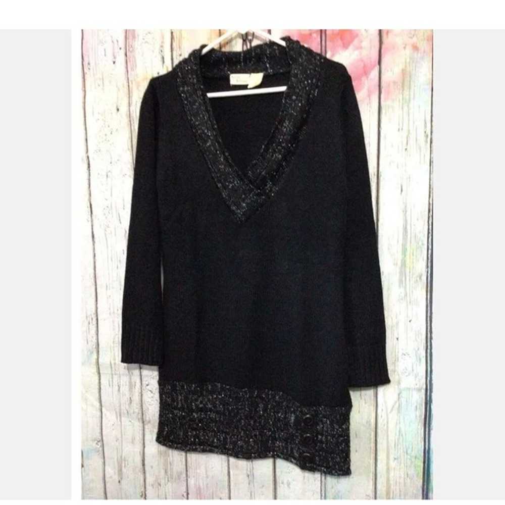 Allison Brittney Sz L Vintage Black Sweater Dress… - image 4