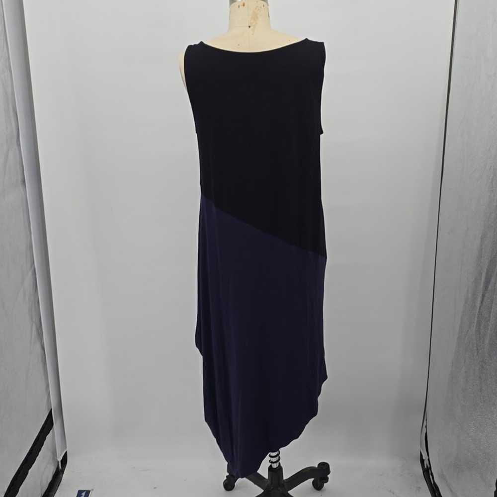 Eileen Fisher Asymmetrical Hem Midi Dress Black B… - image 4