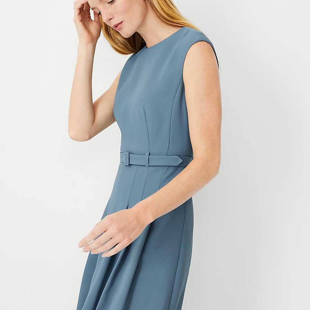 Ann Taylor The Pleated Belted Crew Neck Dress in … - image 3