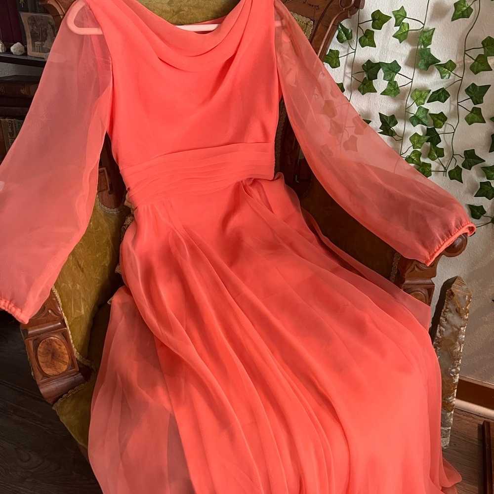 Vintage 70s Miss Elliette Peach Dream Dress - image 1