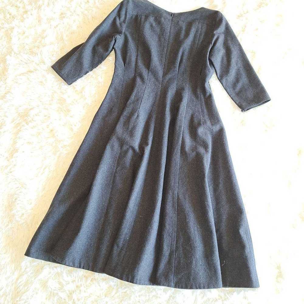 Margaret Howell Gray Wool Silk Lined Long Dress S… - image 7