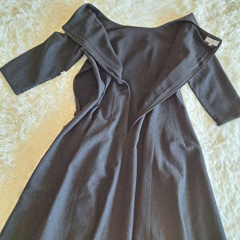 Margaret Howell Gray Wool Silk Lined Long Dress S… - image 8