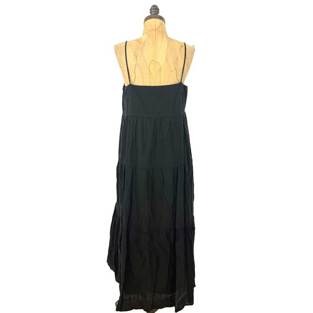 EVERLANE The Gauze Tiered Dress M Black Maxi Rela… - image 4