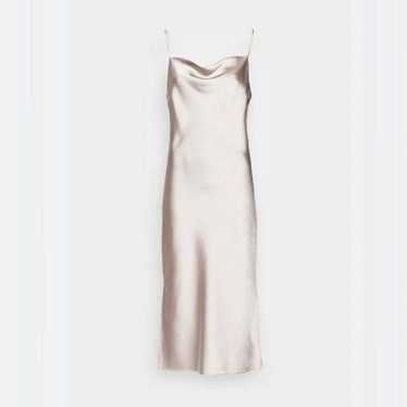 Birdy Grey Satin Midi Dress Medium - image 1