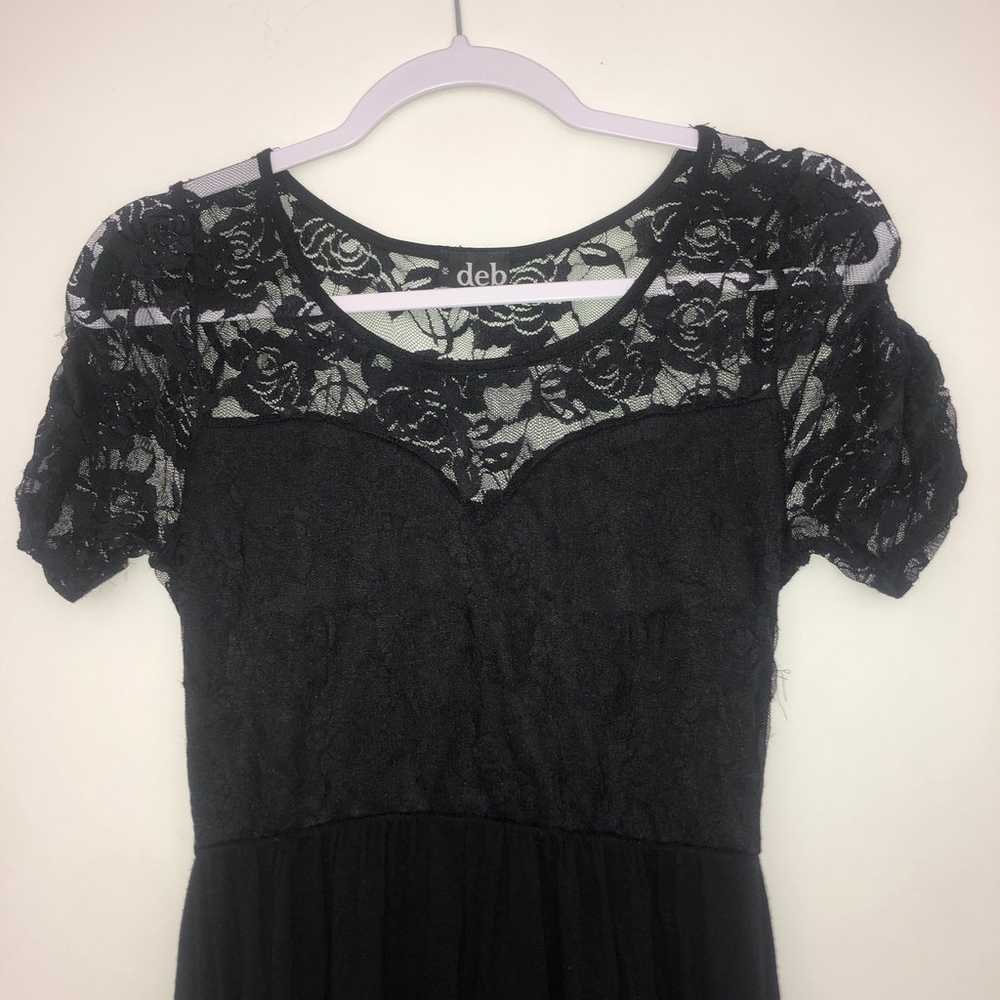 Black Floral Lace Midi Dress - image 2