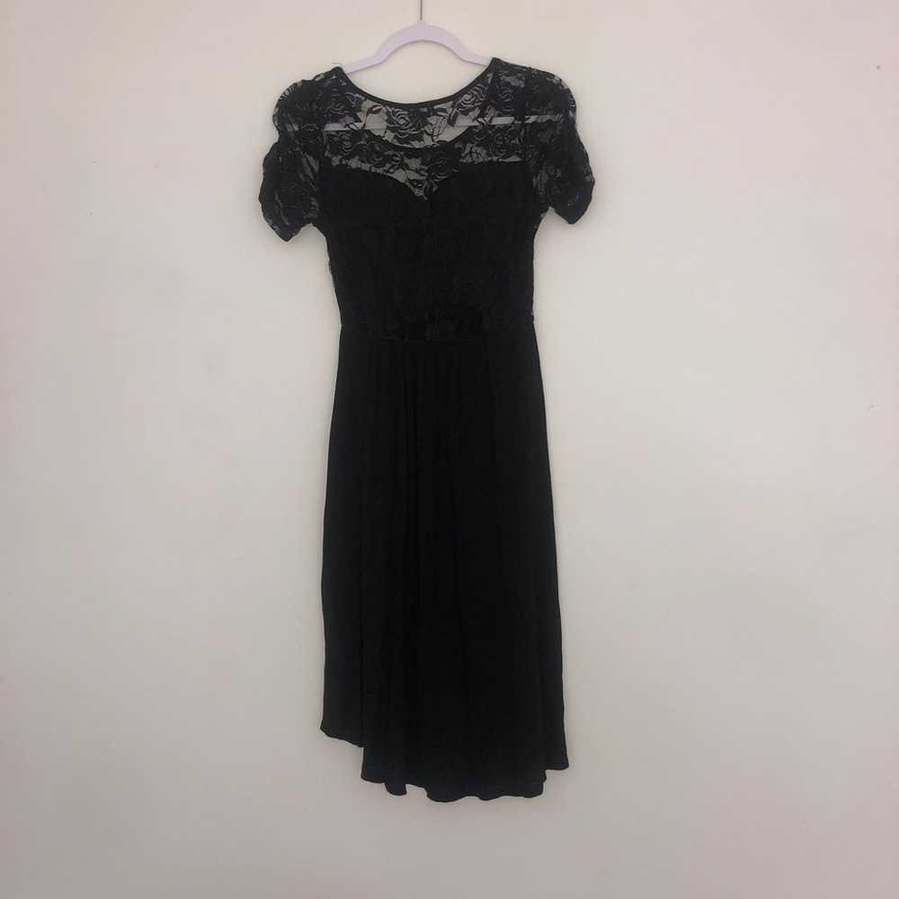 Black Floral Lace Midi Dress - image 3