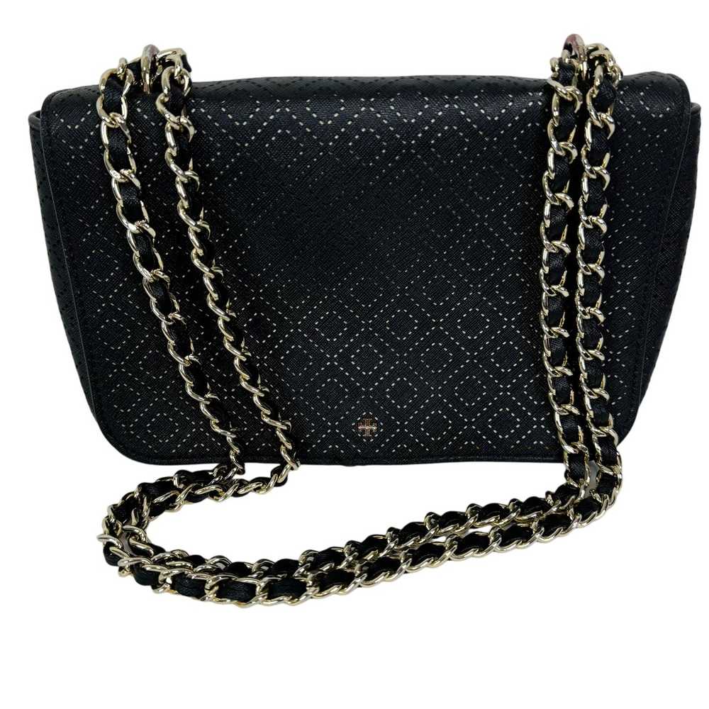 Tory Burch Black Robinson Perforated Diamond Chai… - image 1