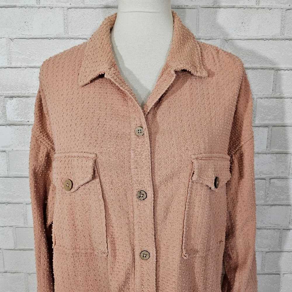 Free People Tan Long Button Down Shacket Dress Si… - image 6