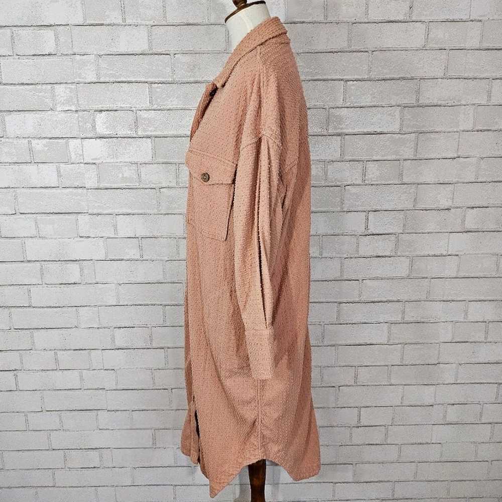 Free People Tan Long Button Down Shacket Dress Si… - image 8