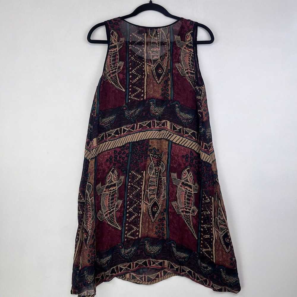 Vintage BILA Dress Sleeveless Boho Sz.S Tropic Tr… - image 4