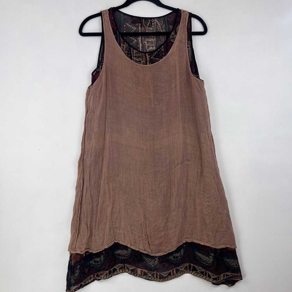 Vintage BILA Dress Sleeveless Boho Sz.S Tropic Tr… - image 5