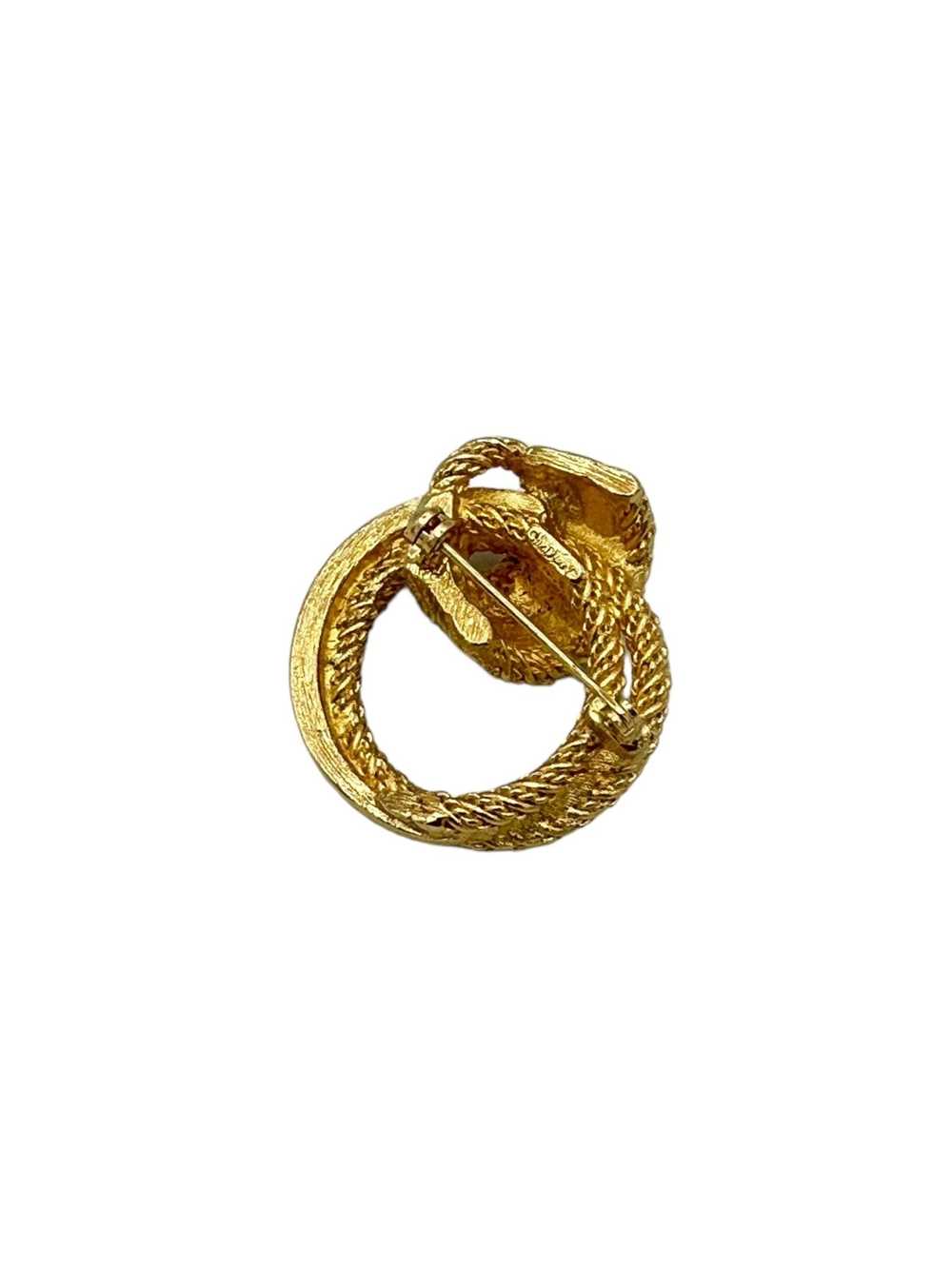 Vintage Gold Christian Dior Circle Classic Brooch - image 4