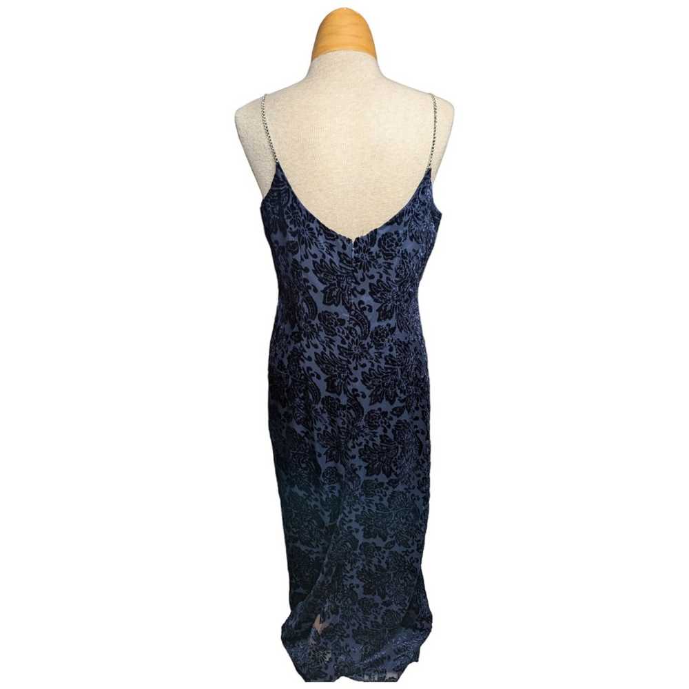 Vtg 1990s Bari-Jay Navy Blue Floral Burnout Velve… - image 3