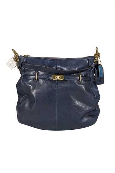 Coach - Navy Blue Leather Hobo Shoulder Bag