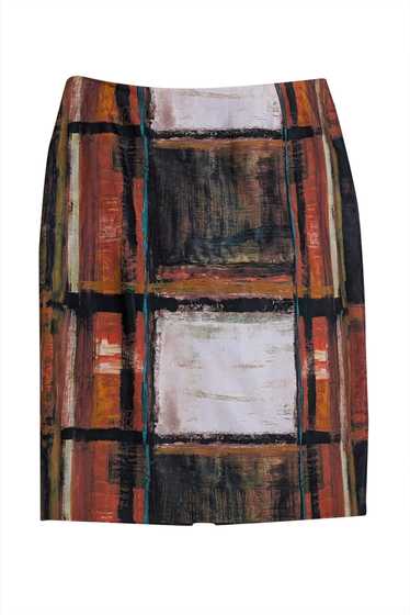 Lafayette 148 - Brown & Multi Color Print Skirt Sz