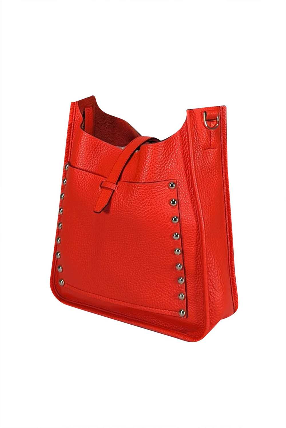 Rebecca Minkoff - Coral Red Pebbled Leather Cross… - image 2