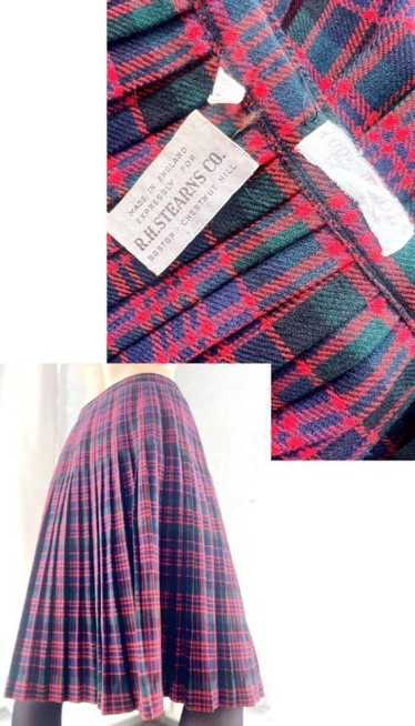 British wool tartan plaid pleat skirt