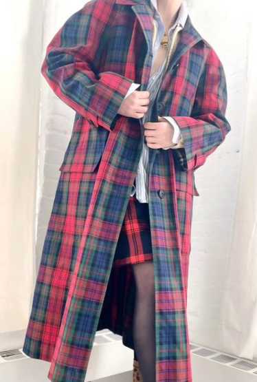 Burberry tartan plaid trench jacket