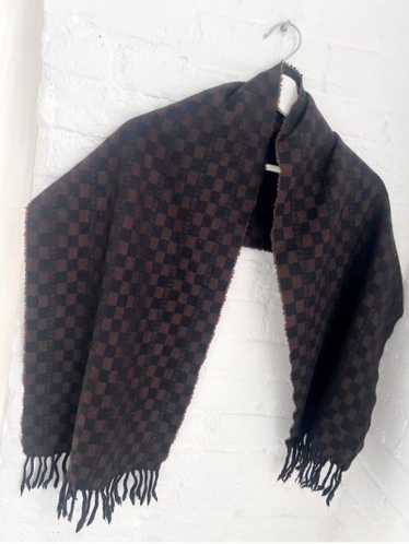 authentic Fendi checked out wool scarf