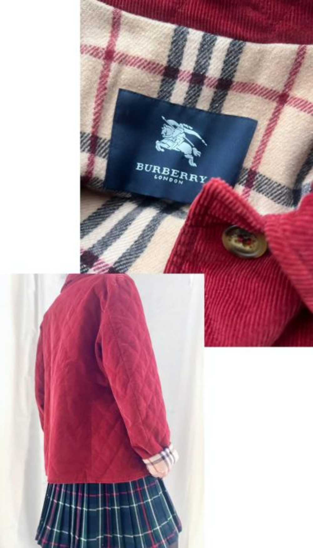 rouge Burberry quilted corduroy nova check coat - image 4