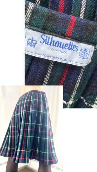 British tartan plaid box pleat skirt