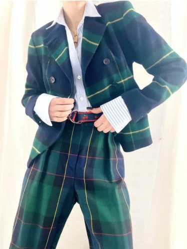 Donna Karan tartan plaid blazer