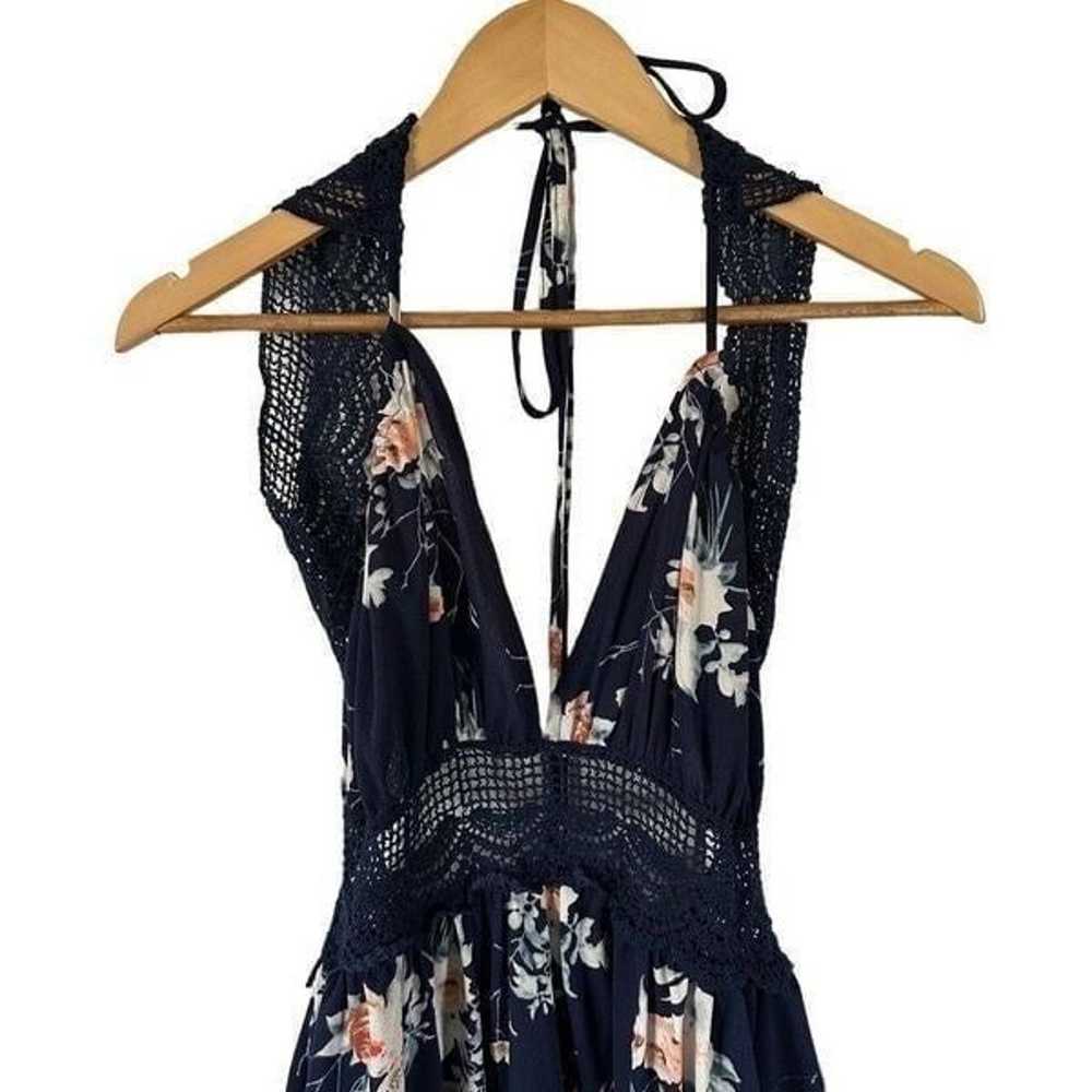 Floral Print Navy Blue Lace Sleeveless Casual Sma… - image 10