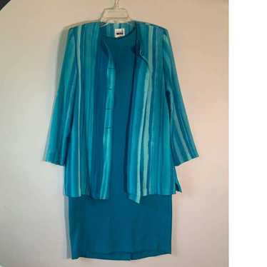 Vintage Leslie Fay Dresses Blue Dress S - image 1