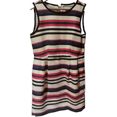 J. CREW Striped Pleated Ivory Stripe Zip Pockets,… - image 1