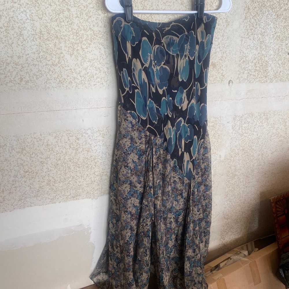 Vintage 90s vision maxi dress floral asymmetrical - image 2