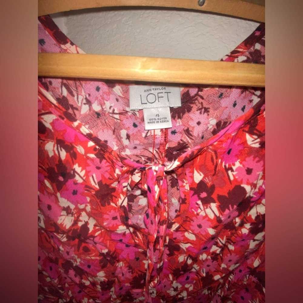 Vintage Y2K Loft Ann Taylor rayon floral sunset c… - image 2