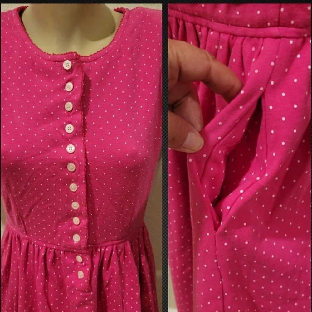 Vintage Pink White Dots Cotton Knit Dress - image 3