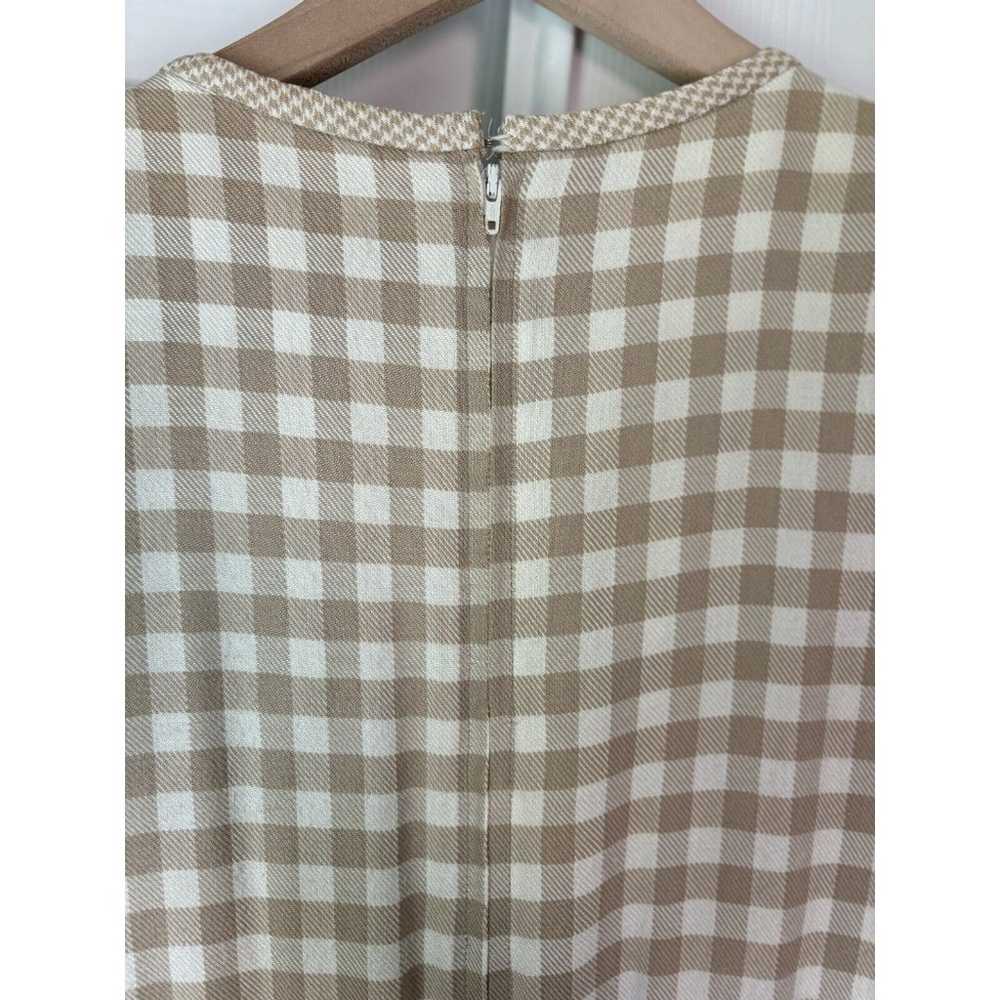 Julian Taylor Dress Sz 6 Cream/White/Tan Gingham … - image 7