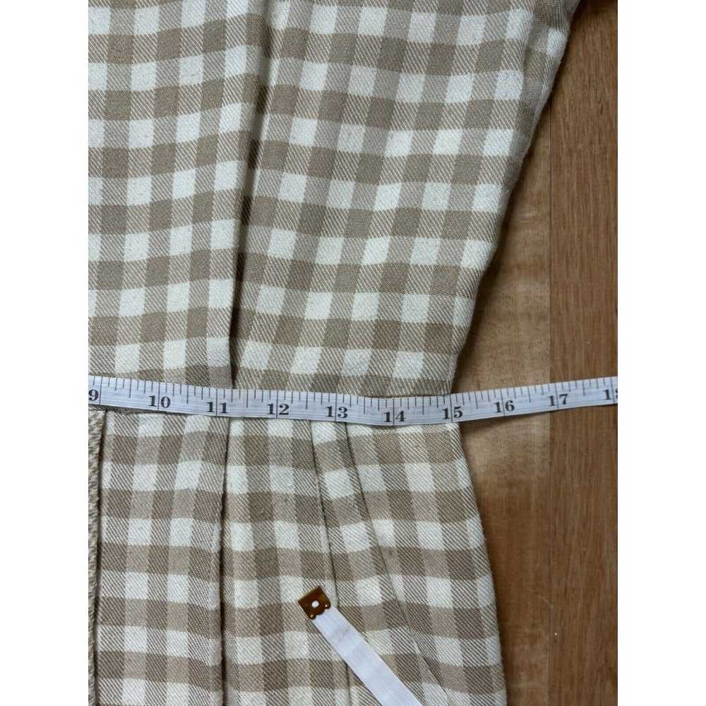 Julian Taylor Dress Sz 6 Cream/White/Tan Gingham … - image 9