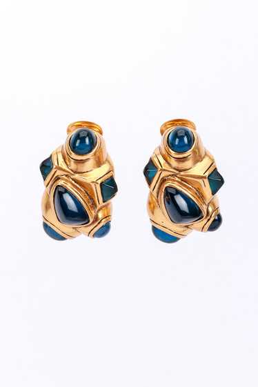 OSCAR DE LA RENTA Geo Cabochon Button Earrings