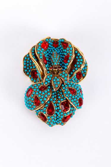 KENNETH JAY LANE Bejeweled Iris Brooch