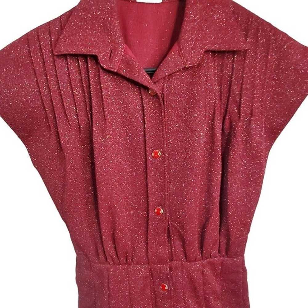 Vintage 70s Handmade Shirt Dress Short Button Fro… - image 7