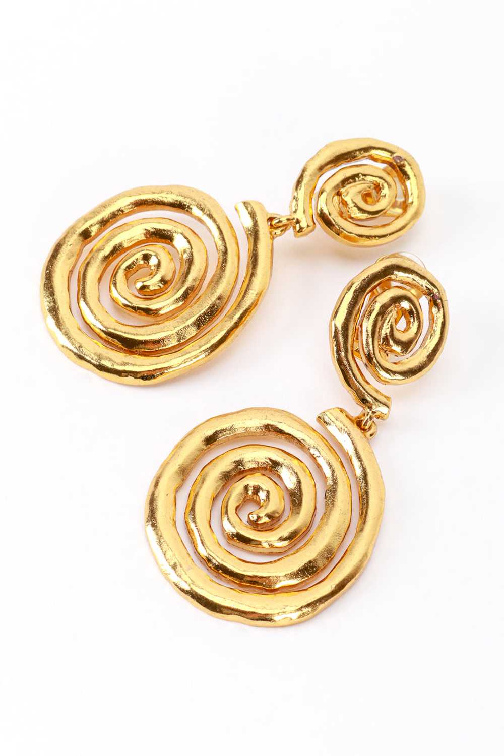 OSCAR DE LA RENTA Golden Spiral Drop Earrings - image 3