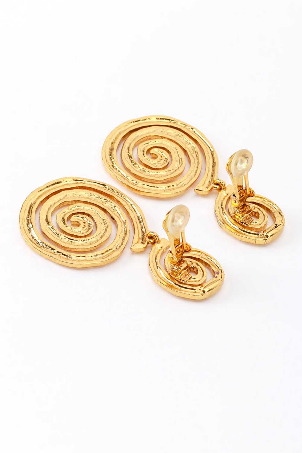 OSCAR DE LA RENTA Golden Spiral Drop Earrings - image 4